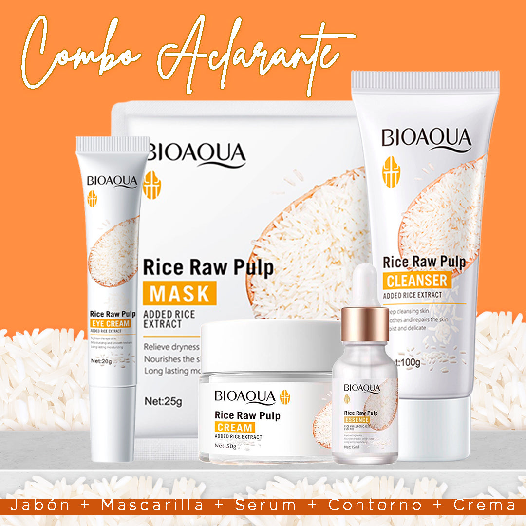 Combo Facial de Arroz BIOAQUA – Piel de Porcelana
