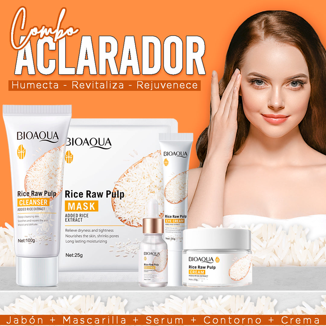 Combo Facial de Arroz BIOAQUA – Piel de Porcelana