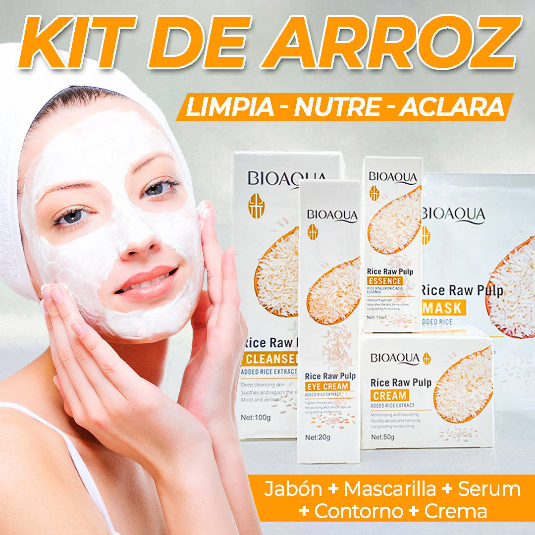 Combo Facial de Arroz BIOAQUA – Piel de Porcelana