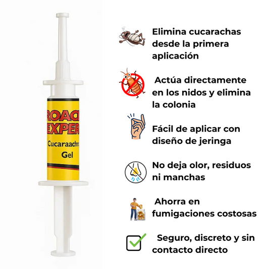 Roach Expert Gel - Elimina cucarachas desde la raíz (5g)