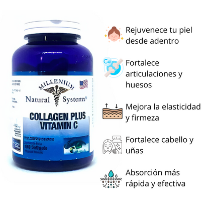 Colágeno Hidrolizado + Vitamina C – 60 cápsulas líquidas | Piel, Cabello y Articulaciones
